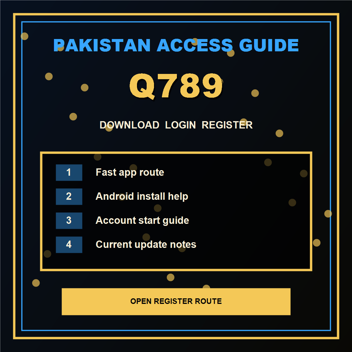 Q789 Pakistan latest update notes visual